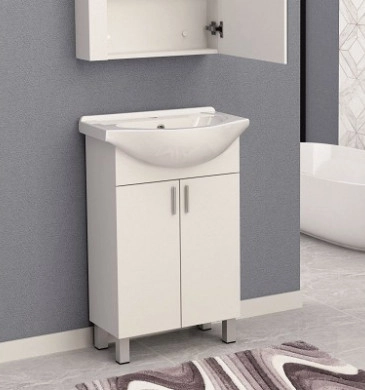 Шкаф за баня с мивка Интер ICP5535 55см бял