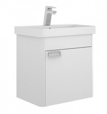 Шкаф за баня с мивка Smart 55см Бял гланц