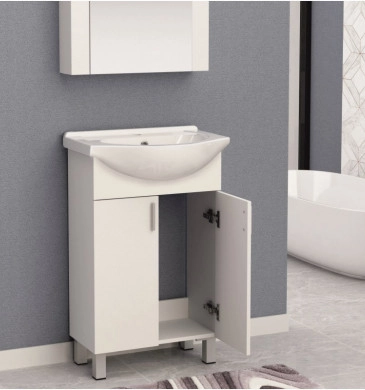 Шкаф за баня с мивка Интер ICP5535 55см бял