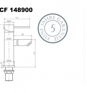 Смесител за мивка Куарто хром ICF148900C