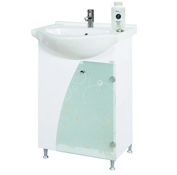 Шкаф за баня с мивка Венеция 55см бял