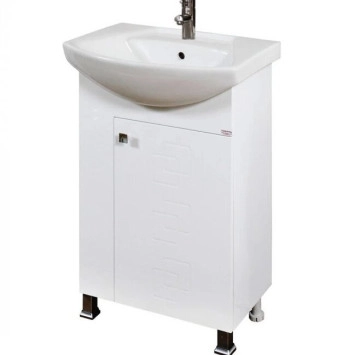 Шкаф за баня с мивка Лазур 55см бял